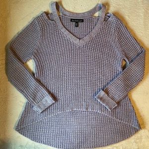 Purple Half-Over-the/Shoulder Long Sleeve